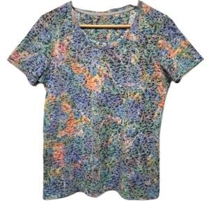 Reel Legends Fresh Performance Shirt Womens Large Multicolor Burnout Scoop Neck